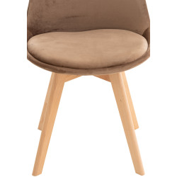 Silla Linares En Estilo Nórdico Marrón,Terciopelo