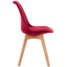 Silla Linares En Estilo Nórdico Rojo,Terciopelo