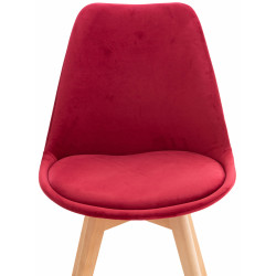 Silla Linares En Estilo Nórdico Rojo,Terciopelo