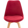 Silla Linares En Estilo Nórdico Rojo,Terciopelo