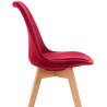 Silla Linares En Estilo Nórdico Rojo,Terciopelo