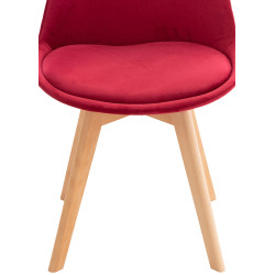 Silla Linares En Estilo Nórdico Rojo,Terciopelo