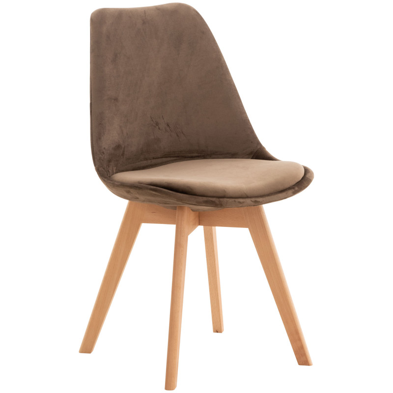 Silla Linares En Estilo Nórdico Marrón oscuro,Terciopelo