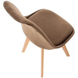 Silla Linares En Estilo Nórdico Marrón oscuro,Terciopelo