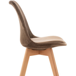 Silla Linares En Estilo Nórdico Marrón oscuro,Terciopelo