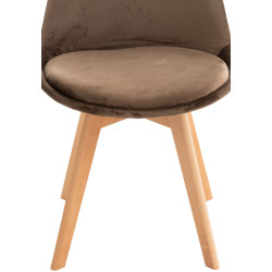 Silla Linares En Estilo Nórdico Marrón oscuro,Terciopelo