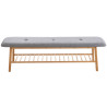 Banco Zapatero Marne En Tela Gris,150 cm