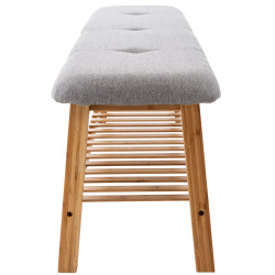 Banco De Entrada Marne Square En Tela Gris,120 cm