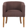Sillón Nemea tapizado en tela Marrón,Antiguo claro