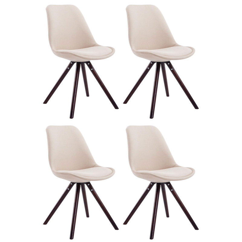 4er Set Stühle Toulouse Stoff Rund cappuccino (eiche)