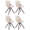 4er Set Stühle Toulouse Stoff Rund cappuccino (eiche)