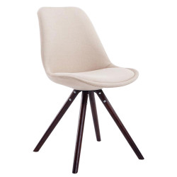 4er Set Stühle Toulouse Stoff Rund cappuccino (eiche)