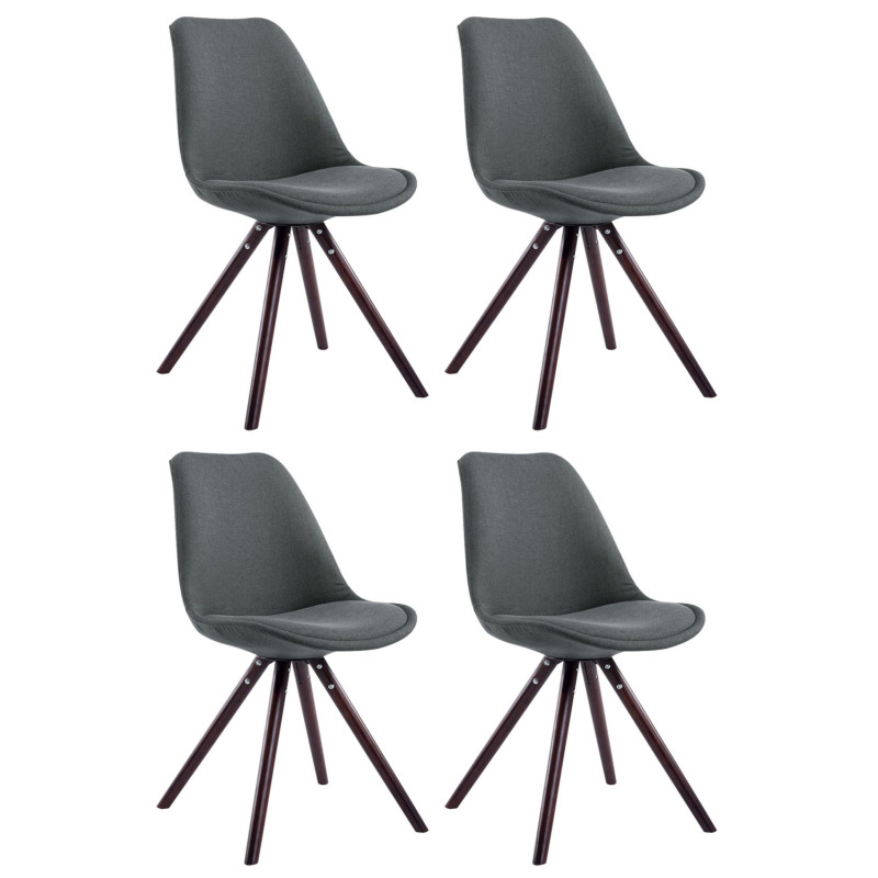 4er Set Stühle Toulouse Stoff Rund cappuccino (eiche)