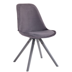 4er Set Stühle Toulouse Samt Rund grau