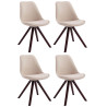 4er Set Besucherstuhl Toulouse Stoff Square cappuccino