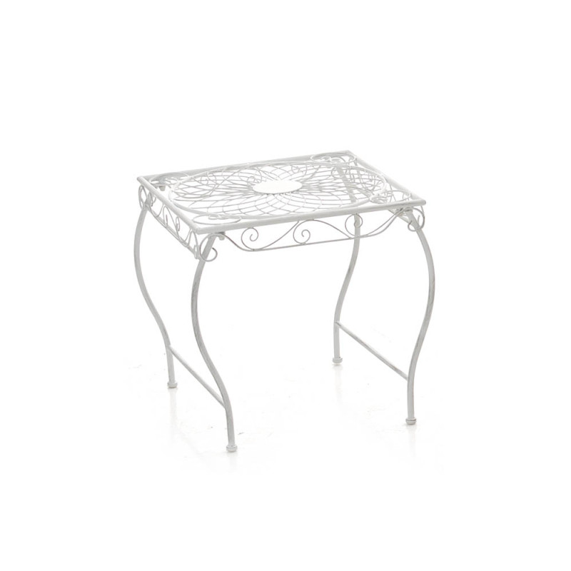 Mesa jardin de hierro Zarina Blanco antiguo