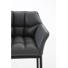 Taburete De Bar Damaso Con Base De 4 Pies Gris,Negro