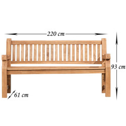 Teakbank Jackson 220 cm