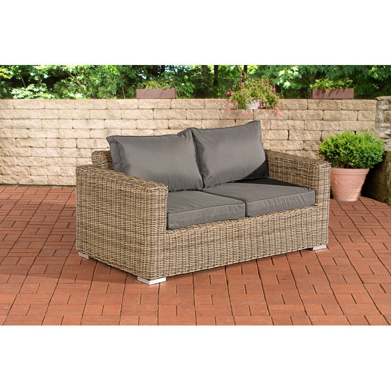 2er-Sofa Bilbao / Madeira Eisengrau
