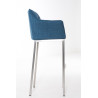 Taburete De Bar Damaso En Tela & Con Base De 4 Pies Azul,Acero inoxidable