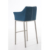 Taburete De Bar Damaso En Tela & Con Base De 4 Pies Azul,Acero inoxidable