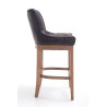 Taburete Lakewood Cuero Aútentico & Madera Clara Marrón
