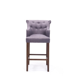 Taburete Lykso Base en Madera Oscura Envejecida Gris claro