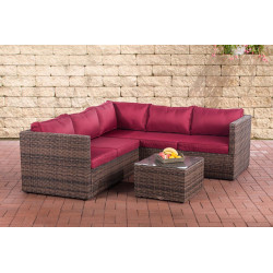 Ecksofa-Garnitur Liberi 5mm Rubinrot