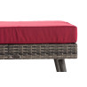 2er Sofa Molde mit Fußhocker Flachrattan grau-meliert 40 cm (Dunkelgrau)