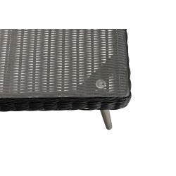 Eck-Loungeset Molde Rundrattan schwarz  40 cm (Dunkelgrau)