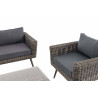 Loungeset Kiruna Rundrattan Grau-meliert 40 cm (Dunkelgrau)