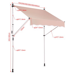 Toldo ajustable Westerly 300x120 cm,Beige