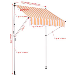 Toldo ajustable Westerly 300x120 cm,weiß/gelb