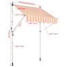 Toldo ajustable Westerly 300x120 cm,weiß/gelb