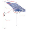 Toldo ajustable Westerly 150x120 cm,weiß/blau