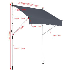 Toldo ajustable Westerly 400x120 cm,Antracita