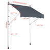 Toldo ajustable Westerly 200x120 cm,Antracita