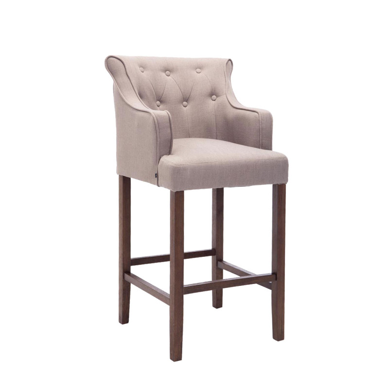 Taburete Lykso Base en Madera Oscura Envejecida Gris topo