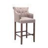 Taburete Lykso Base en Madera Oscura Envejecida Gris topo