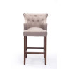 Taburete Lykso Base en Madera Oscura Envejecida Gris topo
