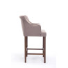 Taburete Lykso Base en Madera Oscura Envejecida Gris topo