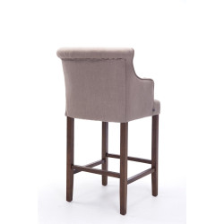 Taburete Lykso Base en Madera Oscura Envejecida Gris topo