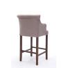Taburete Lykso Base en Madera Oscura Envejecida Gris topo