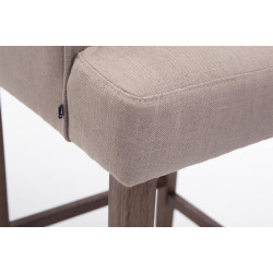Taburete Lykso Base en Madera Oscura Envejecida Gris topo