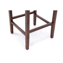 Taburete Lykso Base en Madera Oscura Envejecida Gris topo