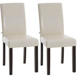 Set de 2 Sillas de Comedor Ina ~ Base Marrón Crema