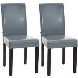 Set de 2 Sillas de Comedor Ina ~ Base Marrón Gris