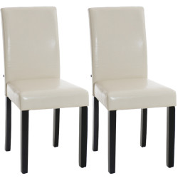 Set 2x Sillas de Comedor Ina ~ Base Negra Crema