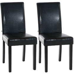 Set 2x Sillas de Comedor Ina ~ Base Negra Negro