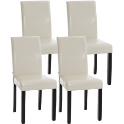 Set De 4 Sillas De Comedor Ina ~ Base En Negro Crema